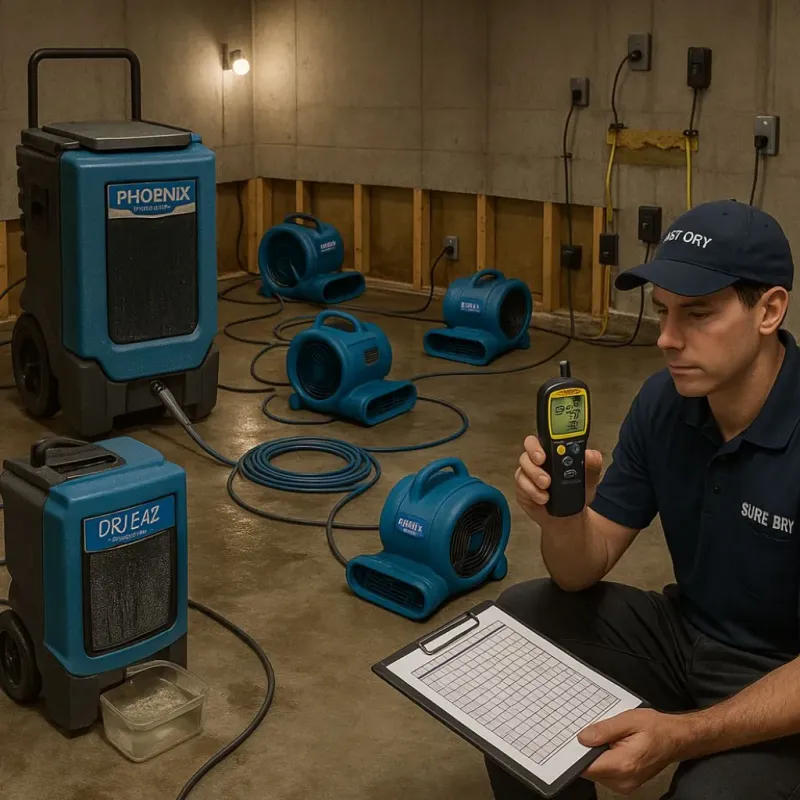 Structural Drying and Dehumidification process in Sacaton, AZ